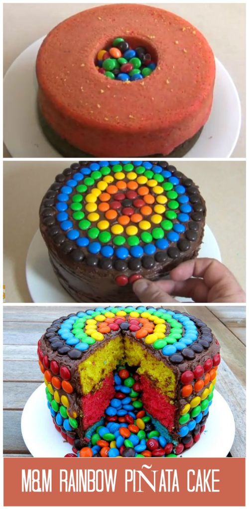 rainbow m&m cake national cake day